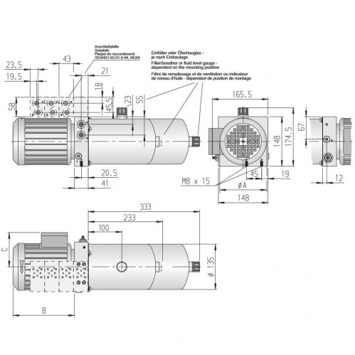 Гидравлический блок с двигателем AC / для бумажной промышленности / для подъема / для подъемника фото 2