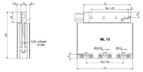 Безжелезный линейный двигатель ESR Pollmeier серии ML 11 фото 5