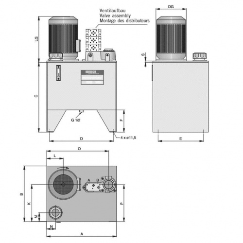Гидравлический блок с двигателем AC / для подъема / универсальный / для тормоза фото 3