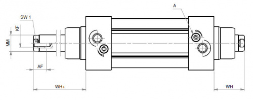 Пневматический цилиндр / двойной эффект / с двойным стержнем / ISO фото 4