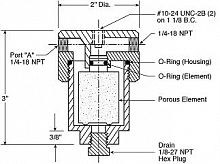 Пневматический фильтр / компактный / тип T / из нержавеющей стали